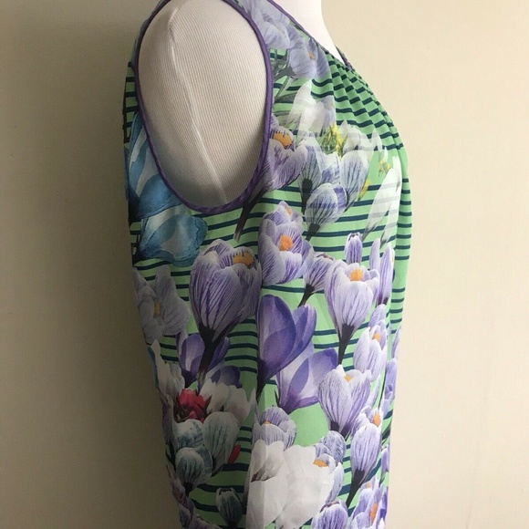SALE!! EUC! Dream Daily Women's Sz Medium Floral Green/Purple Lightweight Dress - Picture 4 of 12
